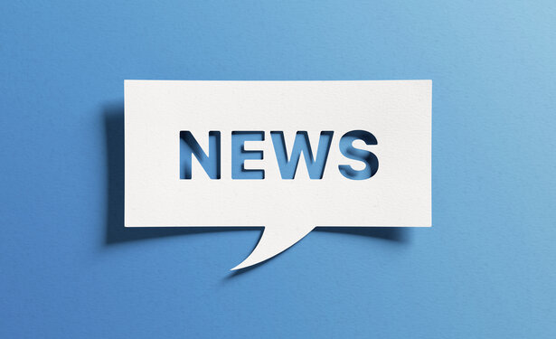 Sprechblase mit dem Wort "News"
