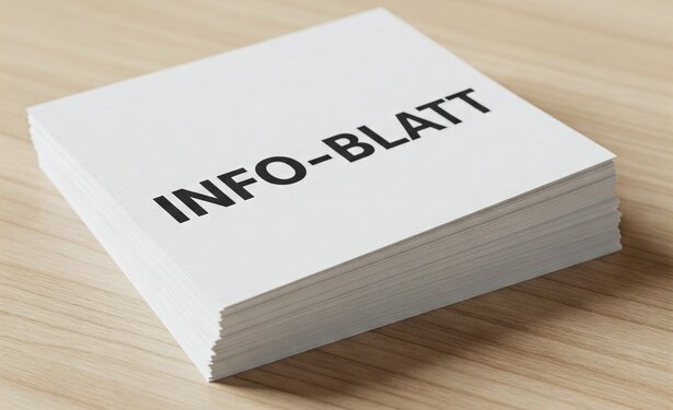 Bildstapel mit der Aufschrift "Info-Blätter"
